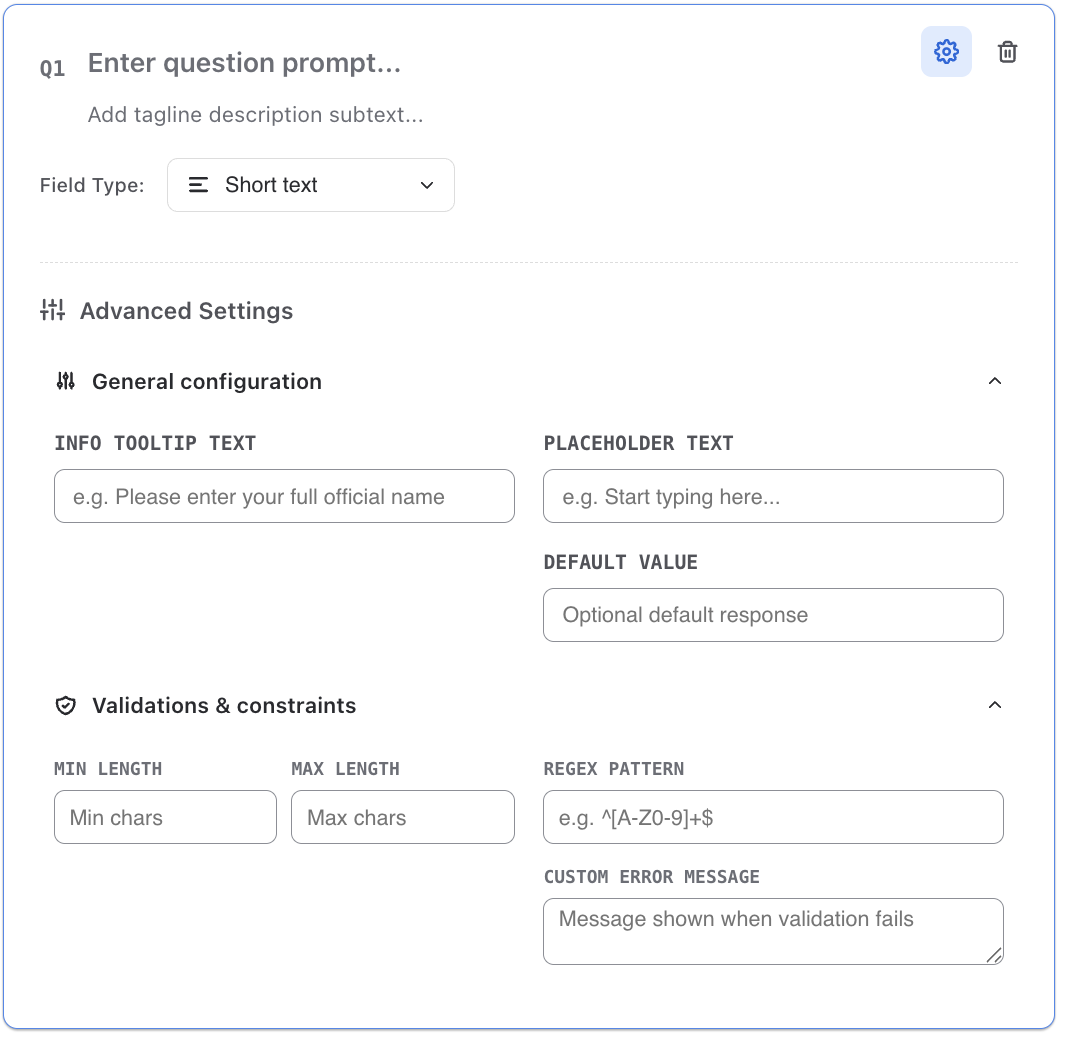 Question settings